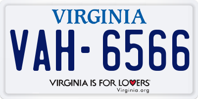 VA license plate VAH6566