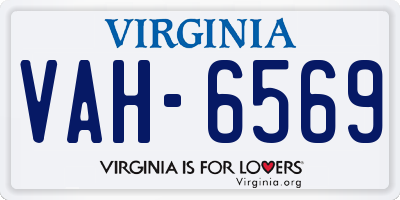VA license plate VAH6569