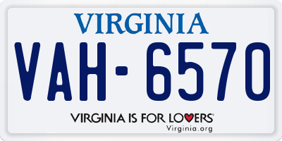 VA license plate VAH6570
