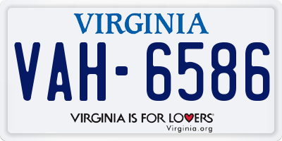 VA license plate VAH6586