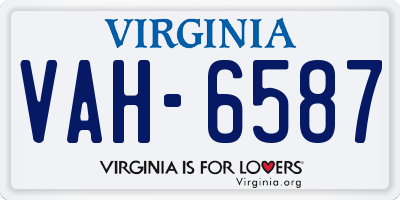 VA license plate VAH6587
