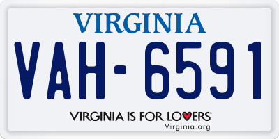 VA license plate VAH6591