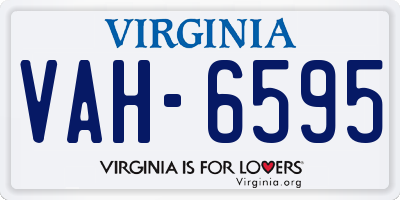 VA license plate VAH6595