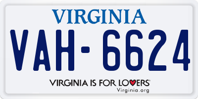 VA license plate VAH6624