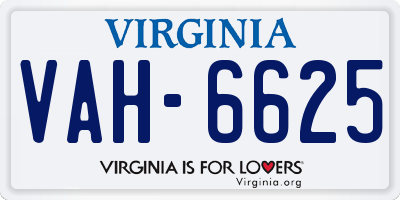 VA license plate VAH6625