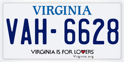 VA license plate VAH6628