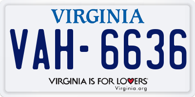 VA license plate VAH6636