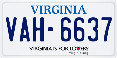 VA license plate VAH6637