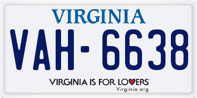 VA license plate VAH6638