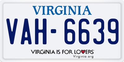 VA license plate VAH6639