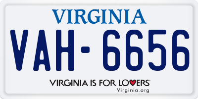 VA license plate VAH6656