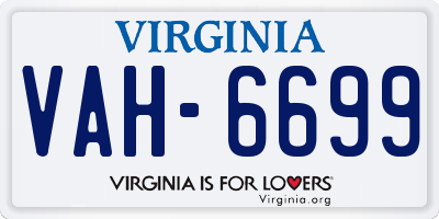 VA license plate VAH6699