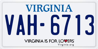 VA license plate VAH6713