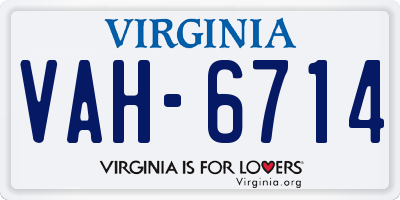VA license plate VAH6714
