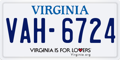 VA license plate VAH6724