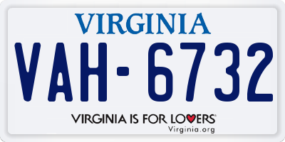 VA license plate VAH6732