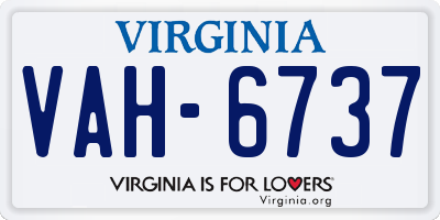 VA license plate VAH6737