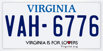 VA license plate VAH6776