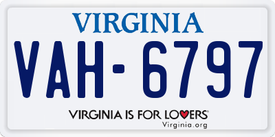 VA license plate VAH6797