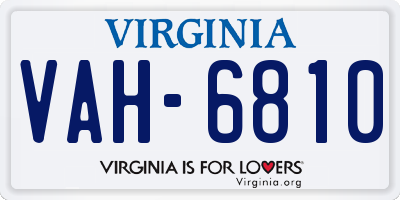 VA license plate VAH6810