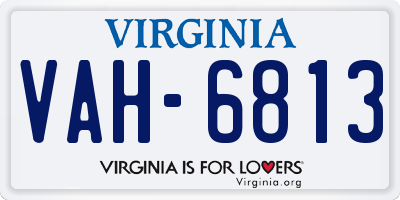 VA license plate VAH6813