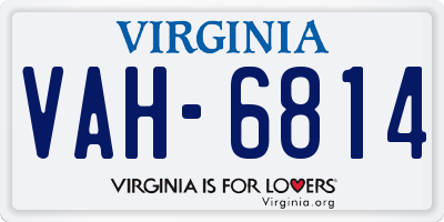 VA license plate VAH6814