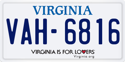 VA license plate VAH6816