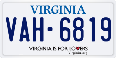 VA license plate VAH6819