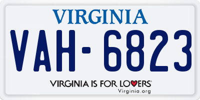 VA license plate VAH6823