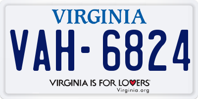 VA license plate VAH6824