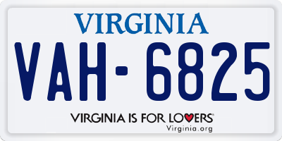 VA license plate VAH6825