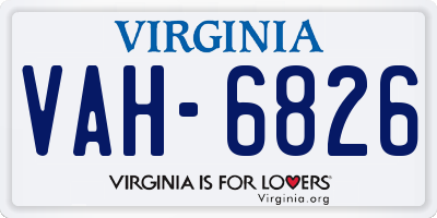 VA license plate VAH6826