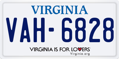 VA license plate VAH6828