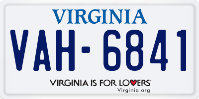 VA license plate VAH6841