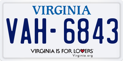 VA license plate VAH6843