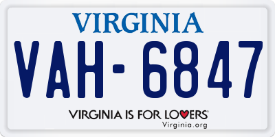 VA license plate VAH6847