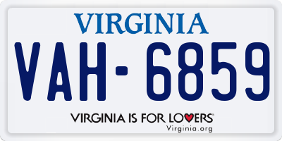 VA license plate VAH6859