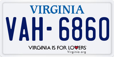 VA license plate VAH6860