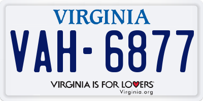 VA license plate VAH6877