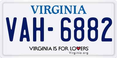 VA license plate VAH6882