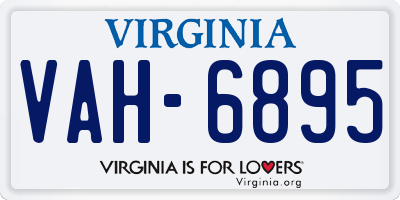 VA license plate VAH6895