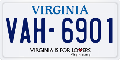VA license plate VAH6901