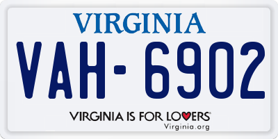 VA license plate VAH6902