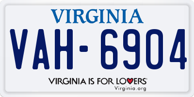 VA license plate VAH6904