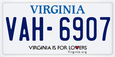 VA license plate VAH6907