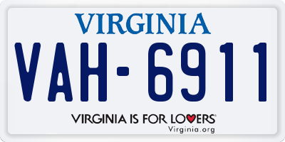 VA license plate VAH6911