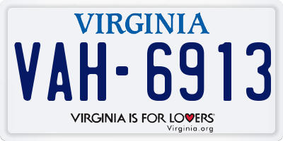 VA license plate VAH6913