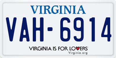 VA license plate VAH6914