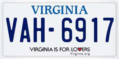 VA license plate VAH6917
