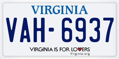 VA license plate VAH6937
